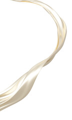 Luxury pearl color fabric ribbon flowing isolated on transparent background with copy space 3D render © ArtBackground