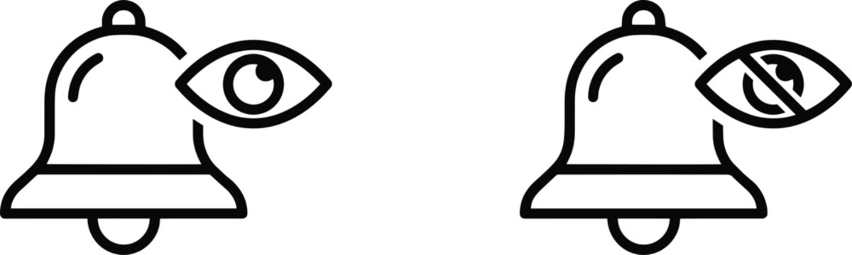 Notification Bell Visibility Icon Set