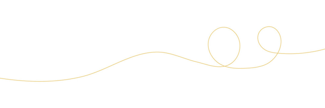 Minimal Gold Abstract Curved Line Wave Border PNG Isolated on Transparent Background