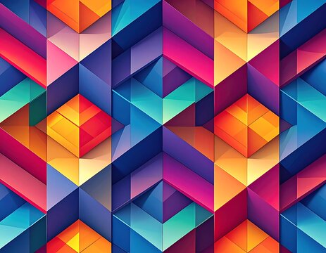Vibrant 3D geometric pattern background texture.