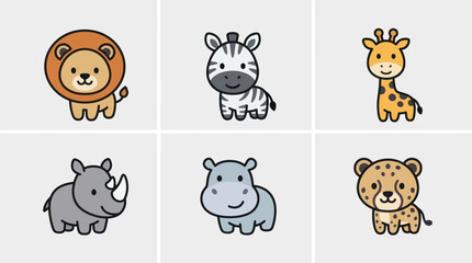 Cute safari animals collection © amri