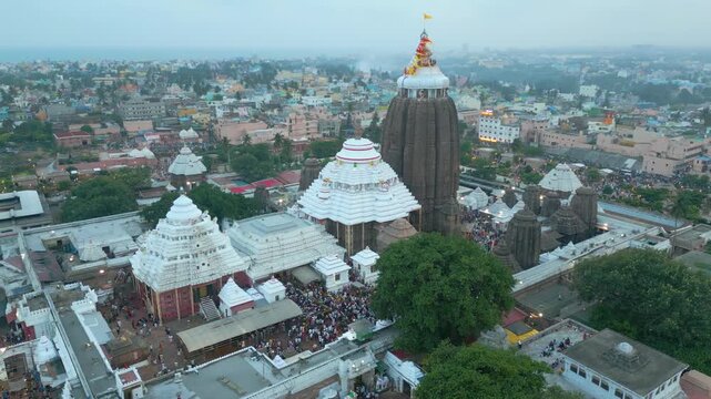 Aerial View of Sri Jagannath Temple in Puri, Odisha