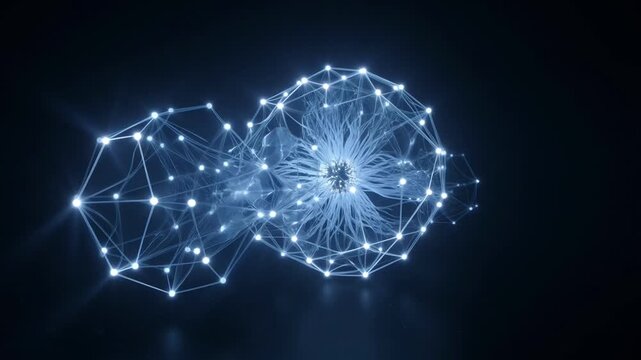 Dynamic visualization of intricate data connections forming a complex conceptual network, representing advanced technological processing and abstract digital information flow