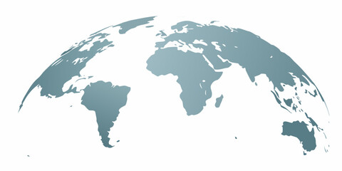 globe silhouette in minimalist flat design on white background earth planet world map geography continents oceans global universal cosmic astronomy © Dayal