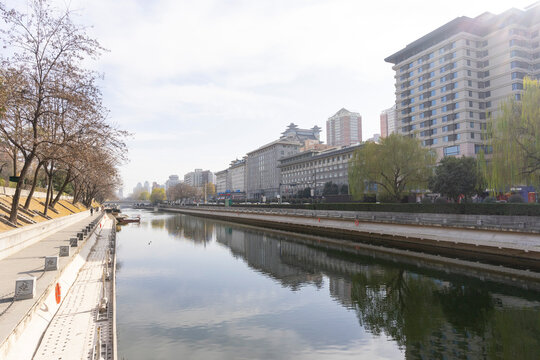 Ancient city walls with blue sky in Xi'an, China.