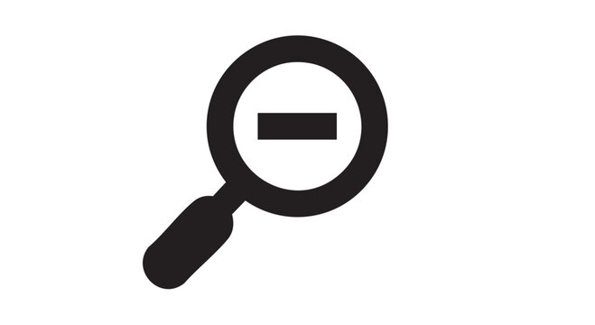 Magnifying glass zoom out icon for digital user interface.