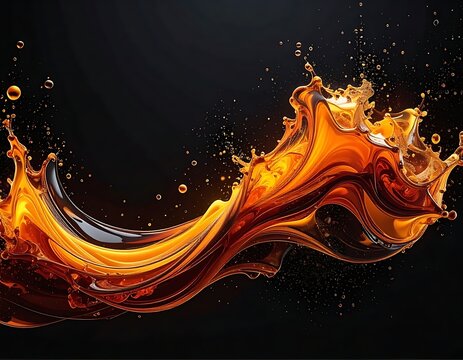 Vibrant orange liquid splash dynamic motion.