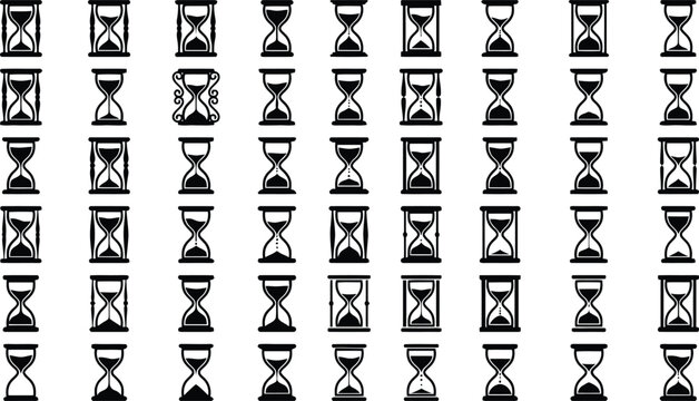 Hourglass icons in different states