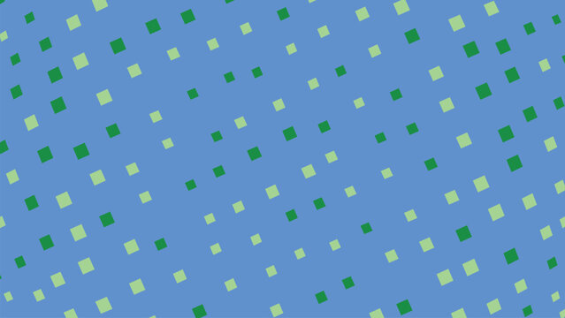 Abstract geometric mosaic pattern with green and yellow squares. Seamless digital texture for modern design backgrounds.