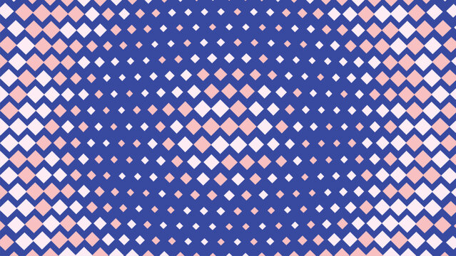 Seamless geometric diamond pattern in vibrant blue and pink. Abstract tessellated background for modern design projects.