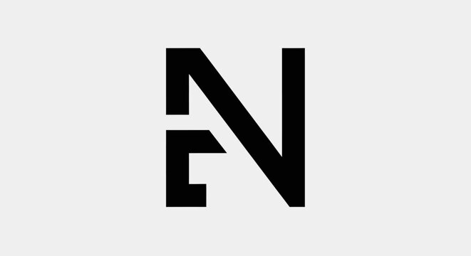 Bold and modern abstract logo design featuring the stylized letters E and N in black