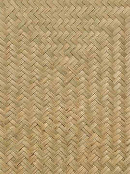 Handwoven bamboo texture close-up for eco design. Natural light beige rattan weave pattern in high-resolution detail.