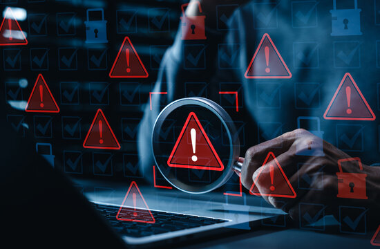 Cybersecurity vulnerability detection concept. hacker attack prevention, exploit security vulnerabilities, cyber risk checklist, threat identification, software weakness, system protection monitoring