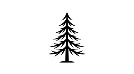 Fototapeta premium Stylized evergreen tree silhouette isolated on white