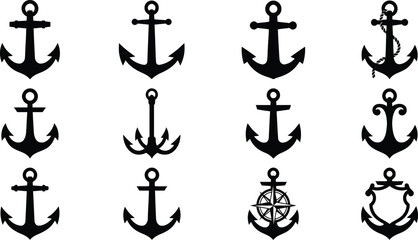 Black traditional anchors illustration set © MD. SOHAN MIA