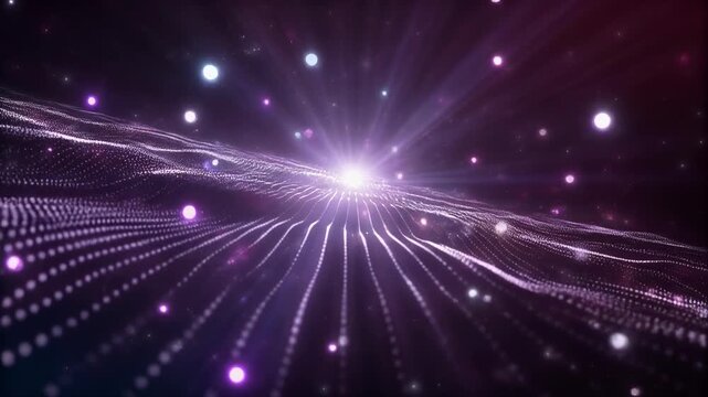 Cosmic starfield timelapse with bright celestial objects and light rays