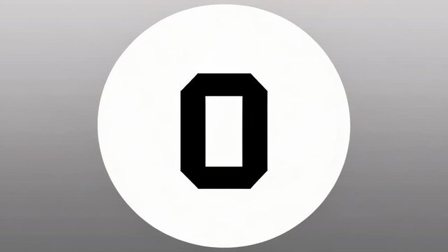 Countdown timer from ten to zero in grayscale circles