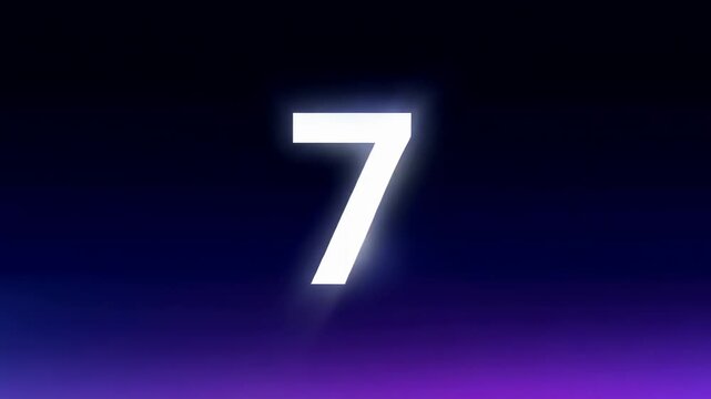 Countdown timer with glowing numbers on dark background