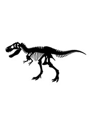 Fototapeta premium Tyrannosaurus Rex skeleton silhouette isolated on white background