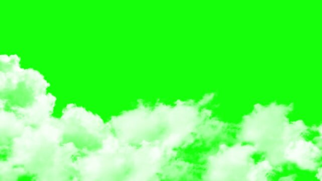 Clouds Moving on Green Screen Background