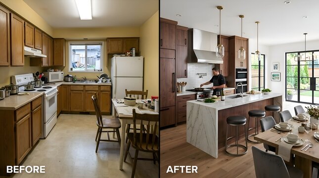Kitchen Renovation Before and After: Modern Makeover, Elegant Design