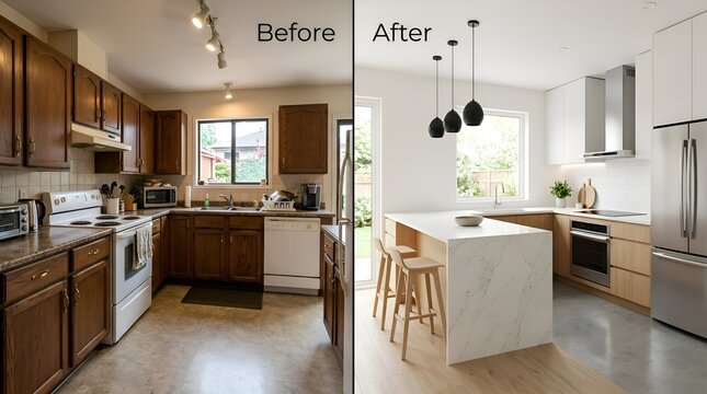 Kitchen Renovation Before and After: Old Dark Cabinets to Modern White Minimalist Style