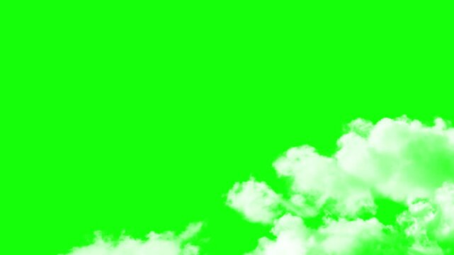 Animated White Clouds Effect Green Screen
