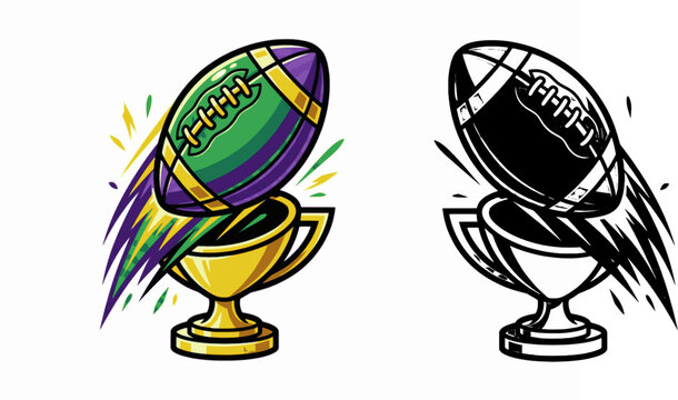 Isolated 3D Cartoon Football Trophy Cup Sports Championship Tournament Vector Icon, "Created with AI assistance and manually refined."