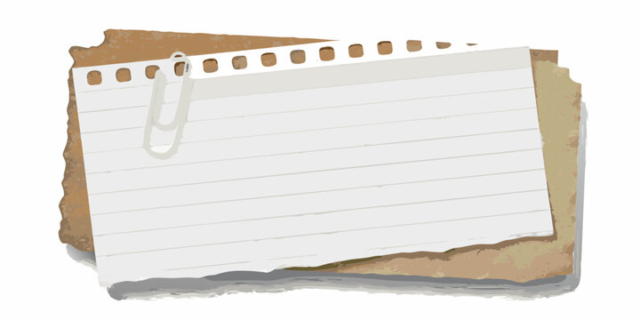 stack of layered torn papers featuring notebook paper with clip vector illustration lined writing sheet stationery sketch graphic design artwork
