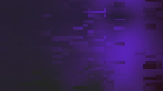 Abstract Digital Glitch Background with Purple Hues and Distorted Pixelated Data Corruption Effect