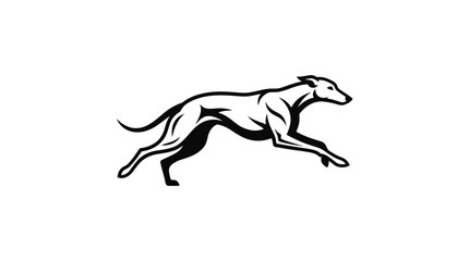 Fototapeta premium High contrast running greyhound profile logo.