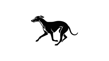 Fototapeta premium Minimalist silhouette of a running greyhound dog.