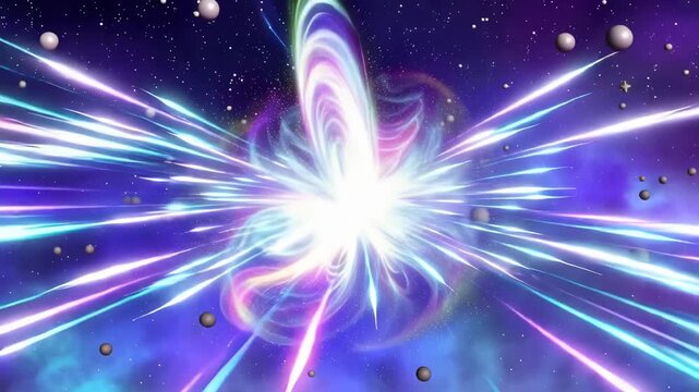 Cosmic butterfly emerging from stellar explosion in space