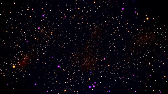 Cosmic dust nebula with glowing particles in deep space