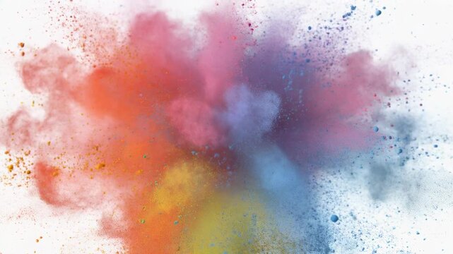 Colorful ink explosion in water with dynamic splashes