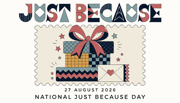 Decorative illustration of colorful gift boxes for national just because day