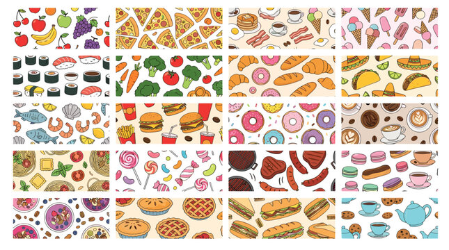 Collection of various baked goods including bread pastries cookies and muffins on a textured surface