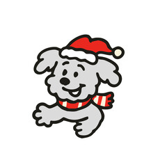 Fototapeta premium Cute Hand Drawn Christmas Doodle Icon dog