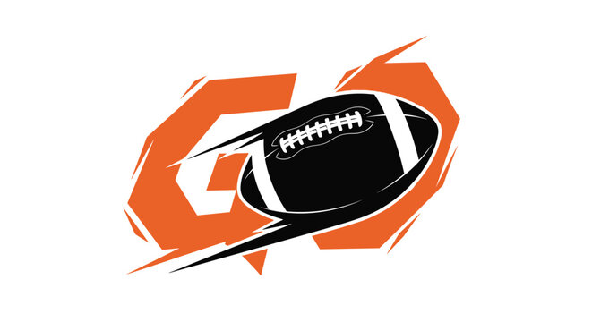 Dynamic American Football Logo with Bold Design Elements.