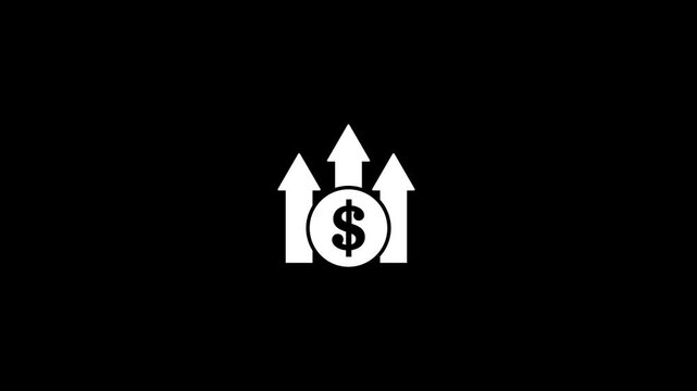 High pricing icon. Up arrow with dollar sign. high price business money cost pay payment logotype animation,financial growth animation. price increase animated