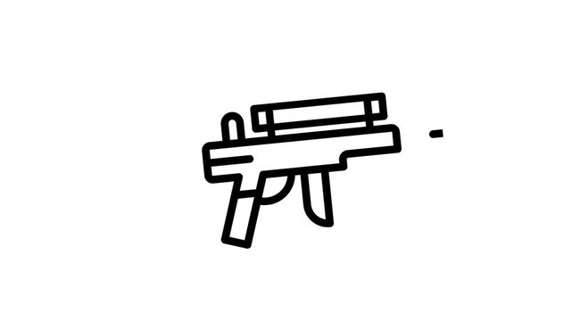Rifle icon with scope animation isolated on white background