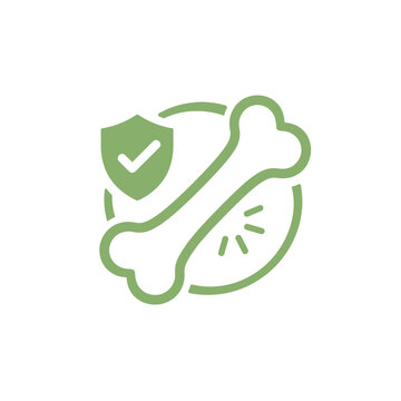 Bone Icon Strength Representing Skeletal Health, Calcium Support, and Strong Bone Development.