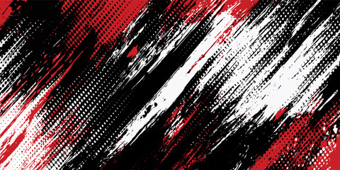 Gaming esport background striking stripes electric banner vector illustration design red black grunge brush wing comic pattern modern abstract concept livery stripes decal paint splash splatter.eps 10 © AINUNNAJIB