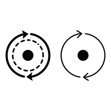 Circular arrows indicating clockwise and counterclockwise directions  simple icons icon