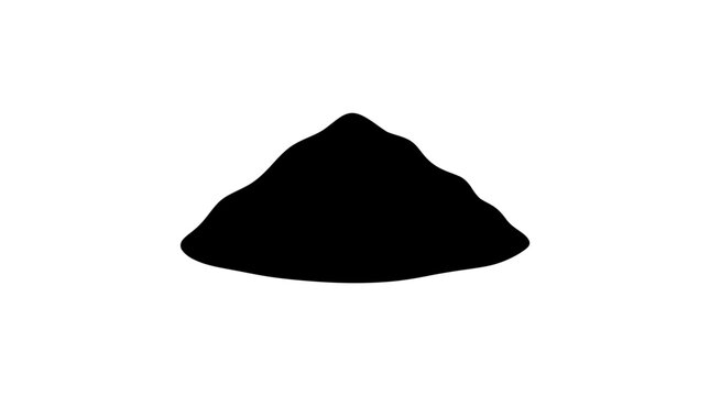 Black silhouette of a pile of sand or soil isolated on white