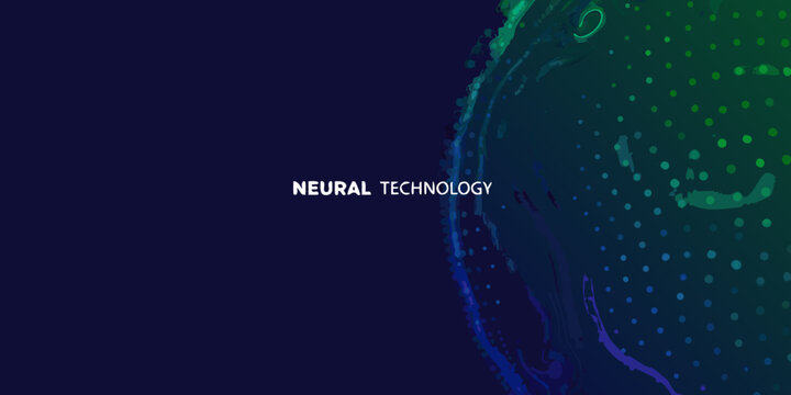 neural technology abstract sphere with glowing dots and lines futuristic dot pattern line art blue green gradient science innovation research brain network connection