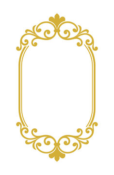 Oval oblong scalloped edge badge label frame as transparent cutout