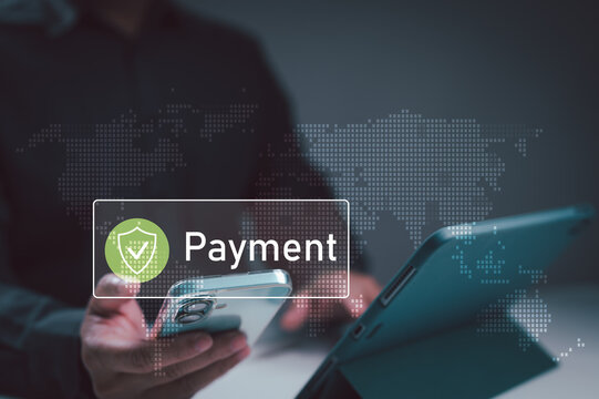 Secure online payment with smartphone and digital tablet