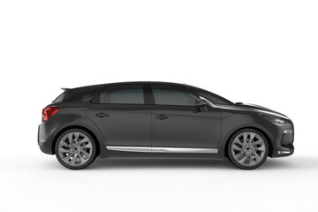 Fototapeta premium Black car on white background, 3D illustration