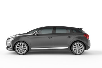 Naklejka premium Black car on white background, 3D illustration